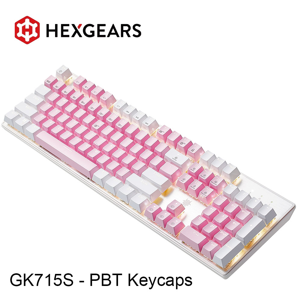 Pc Gaming Pink - Klawiatura mechaniczna HEXGEARS GK715S, 104 klawisze,